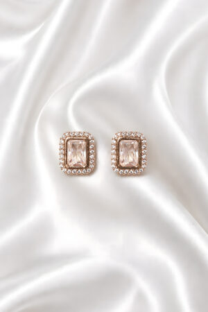 Classic Square Crystal Stud Earrings
