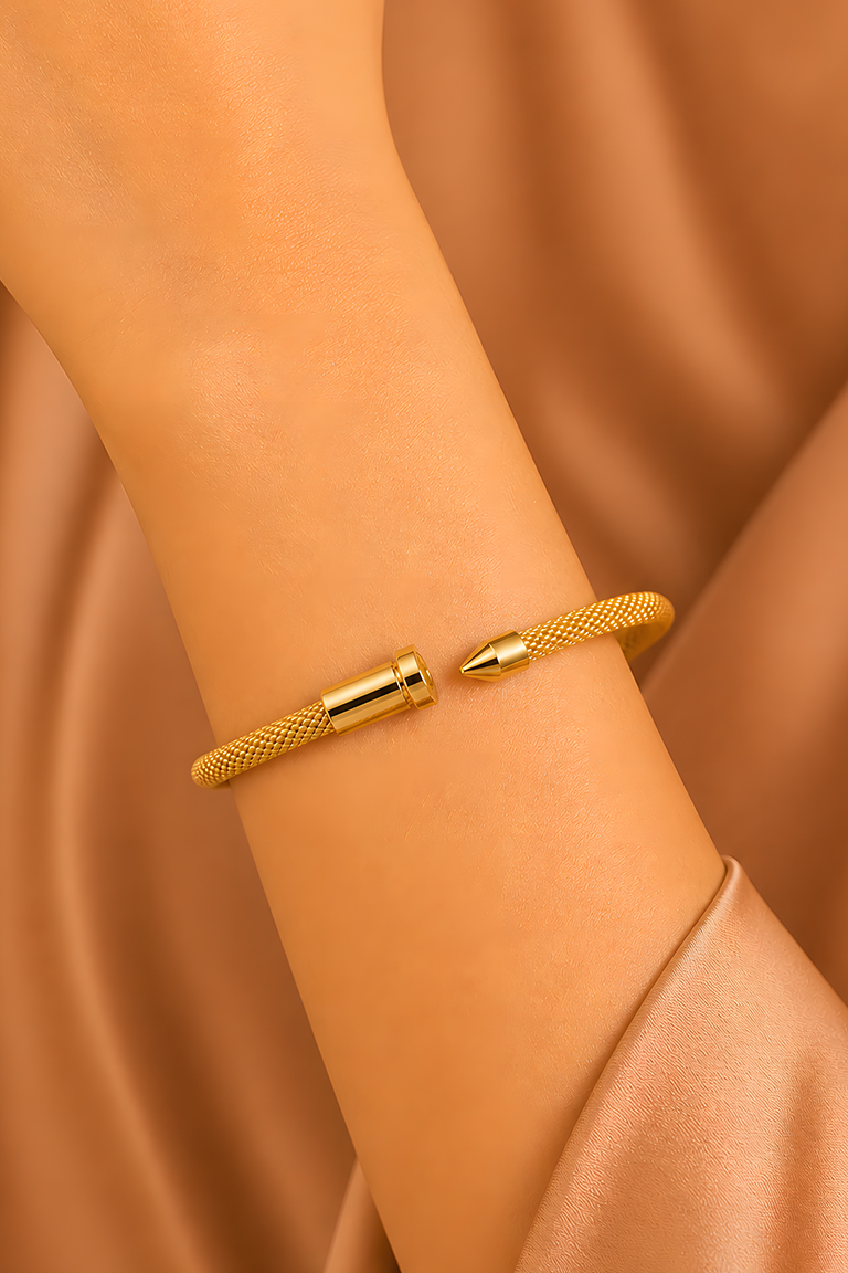 Bold Textured Wrap Design Bangles - Image 2