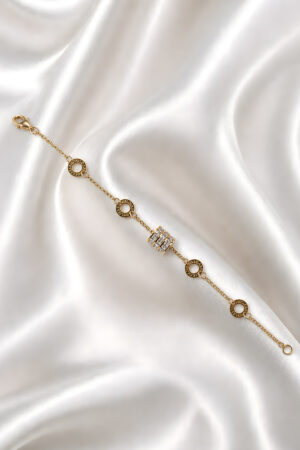 Luxury Roman Circle Charm Bracelet