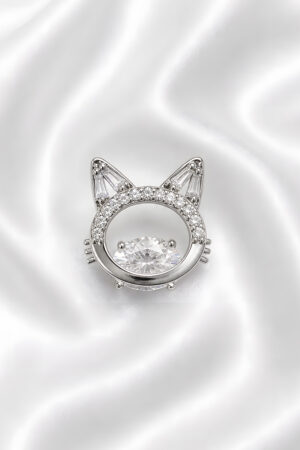 Cute Cat Crystal Stud Earrings