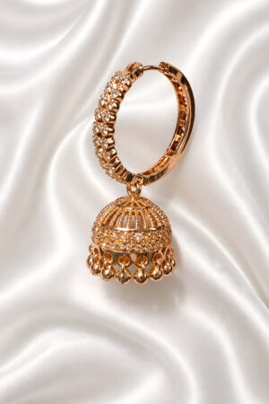Rose Gold Hoop Jhumka Earrings