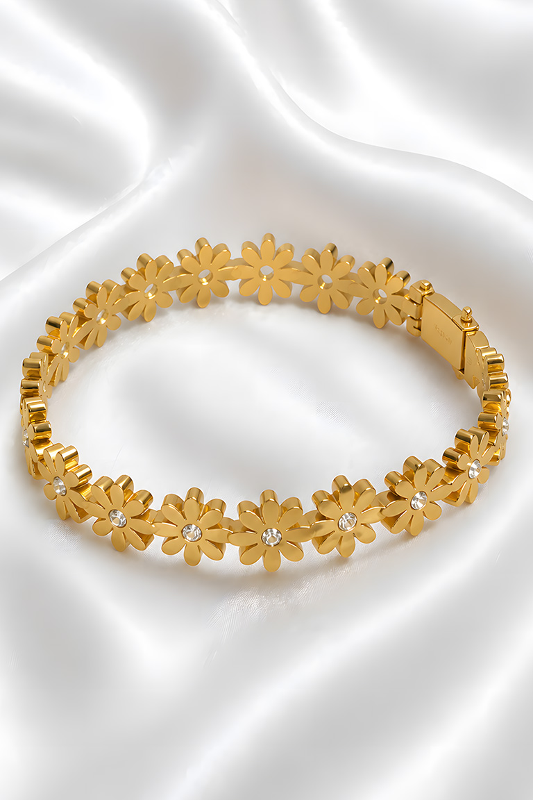 Delicate Floral Charm Bangles