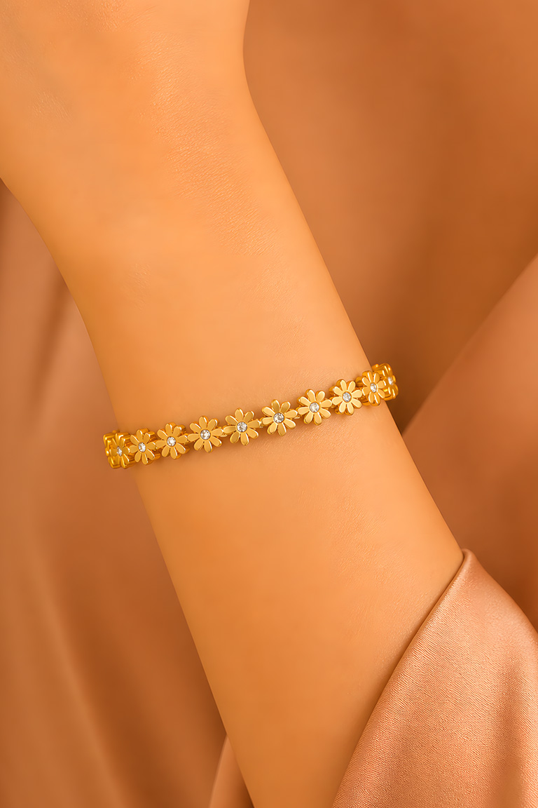 Delicate Floral Charm Bangles - Image 2