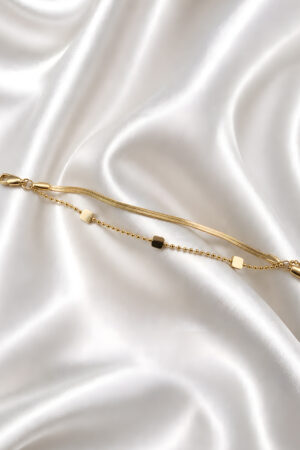 Minimal Geometric Bead Chain Bracelet