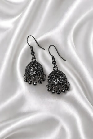 Black Classic Jhumka Earrings