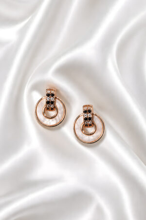 Modern Double Ring Earrings (Rose Gold)