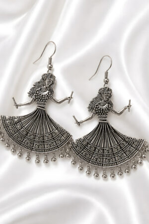 Vintage Folk Dancer Oxidized Earrings